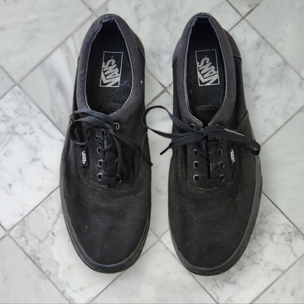 Vans Low Top Canvas Sneakers Black Men's 10.5 - Picture 1 of 7
